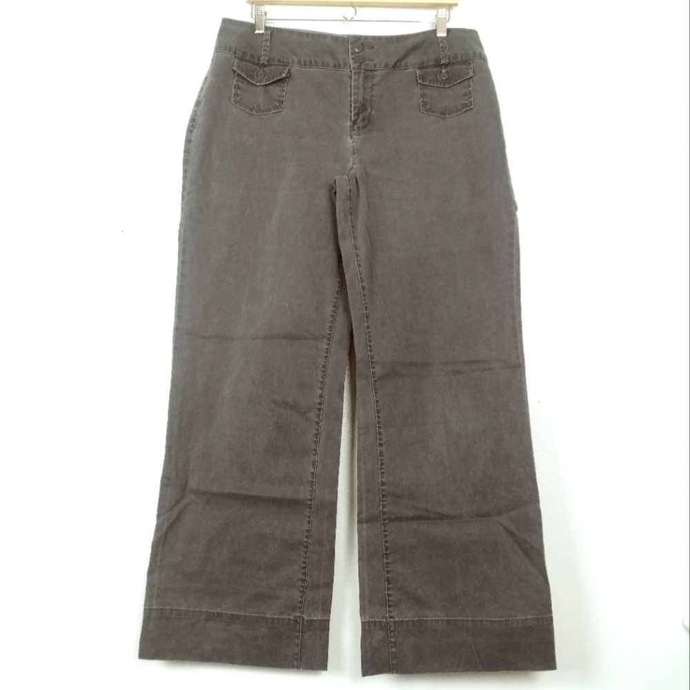 Fashion Bug Y2K Pant Wide Leg Dark Grey Women's Size 16 Average